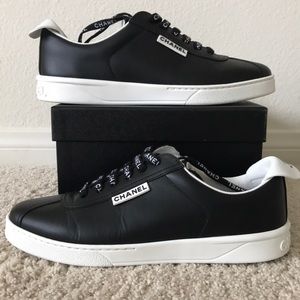 CHANEL Black and White Sneakers